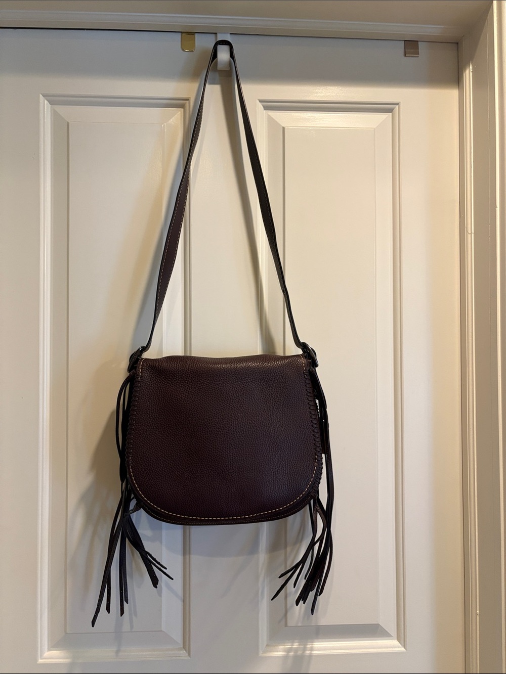 Coach 1941 pebbled  leather saddlebag with whiplash detail